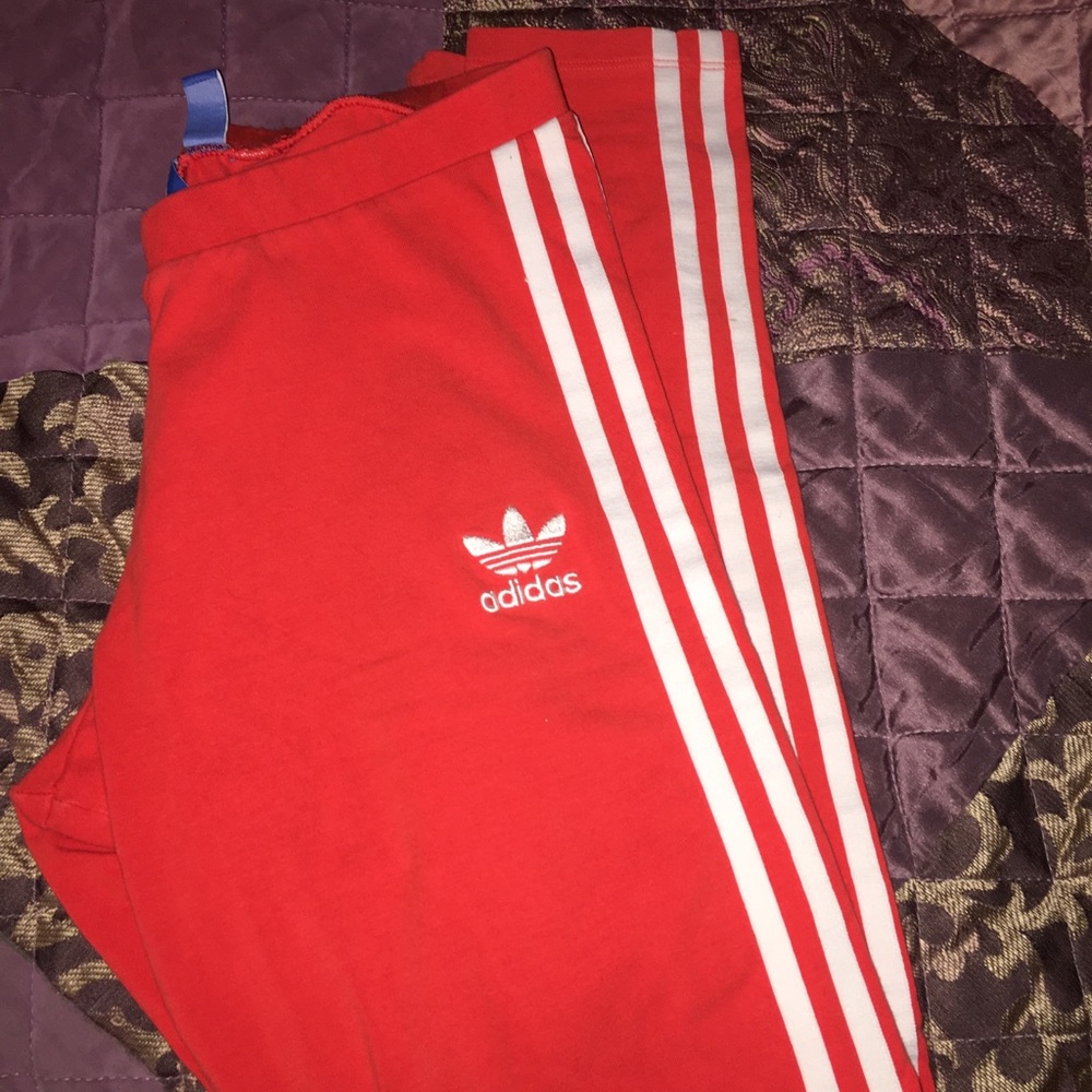 Authentic Red Adidas Leggings